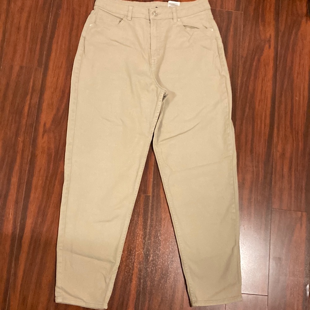H&M mom loose fit twill pants size 12 beige